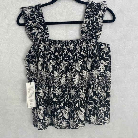 St. Roche NWT Woodrow Top Cropped Organic Cotton Women 10 Floral Mushroom Print - Picture 16 of 16